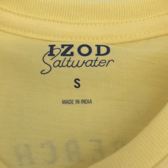 Izod NWT Mens Saltwater Weekend Getaway Tee Shirt Lemon Meringue - Picture 3 of 9